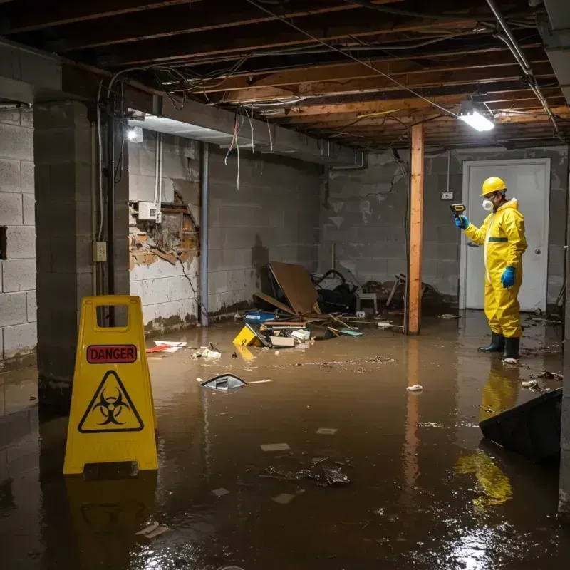 Flooded Basement Electrical Hazard in Mecca, CA Property