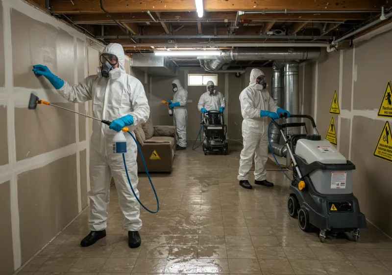 Basement Moisture Removal and Structural Drying process in Mecca, CA